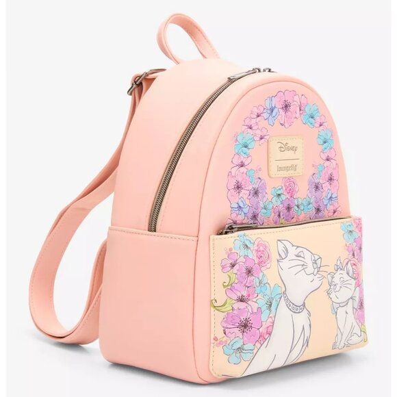 Loungefly The Aristocats Duchess & Marie Floral Mini Backpack & Cardholder NWT